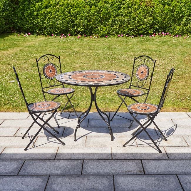 Diamond Mosaic Bistro Set 5 Piece
