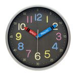 CHILDRENS WALL CLOCK Black 20cm