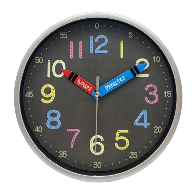 CHILDRENS WALL CLOCK Black 20cm