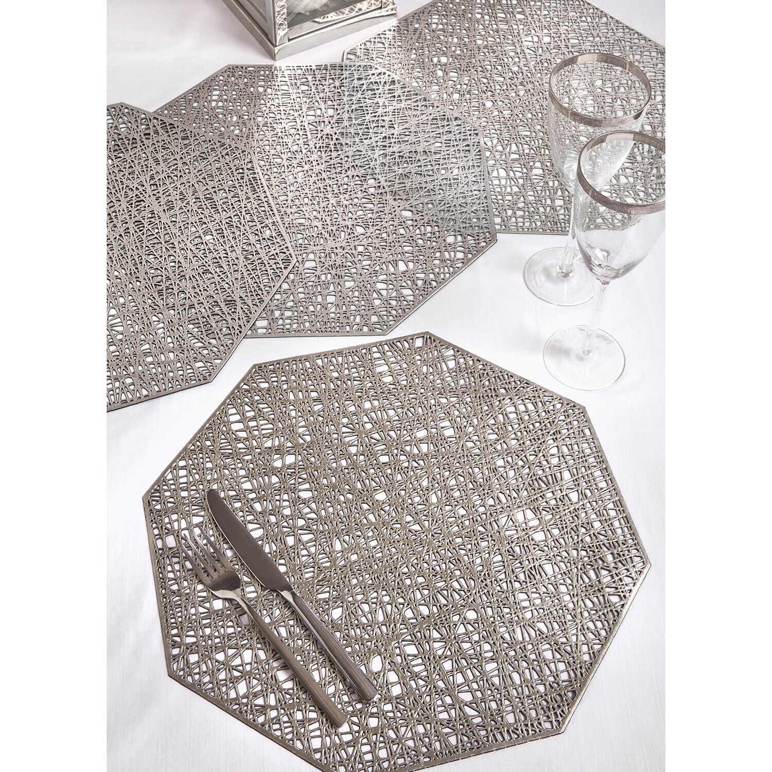 Hexagon Placemat Silver Home Store + More