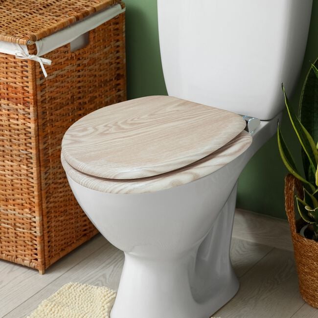 Bamboo Effect Slow Closing Toilet Seat