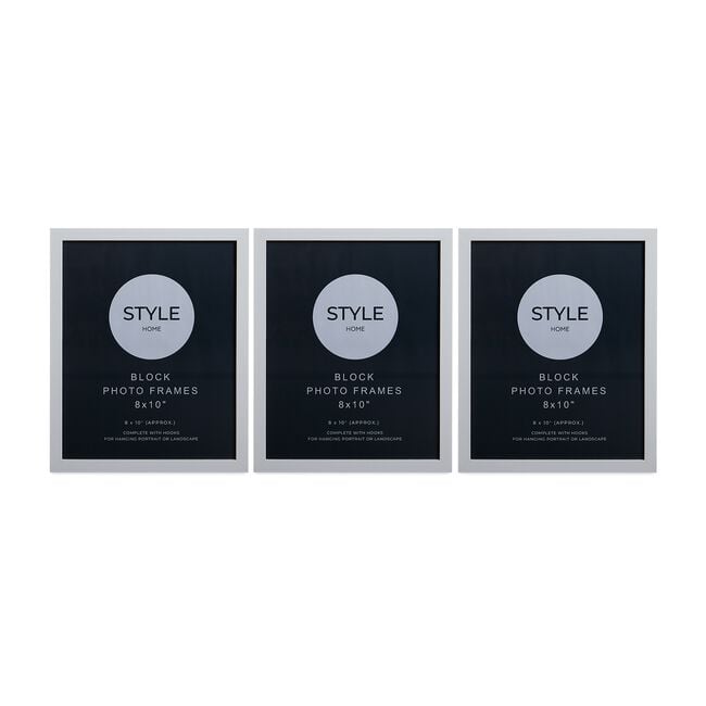 STYLEHOME 3PK WHITE BLOCK Frames 8X10