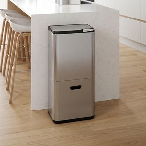 NORDHAUS 60L DOUBLE STACKED PLATINUM Grey Recycling Bin