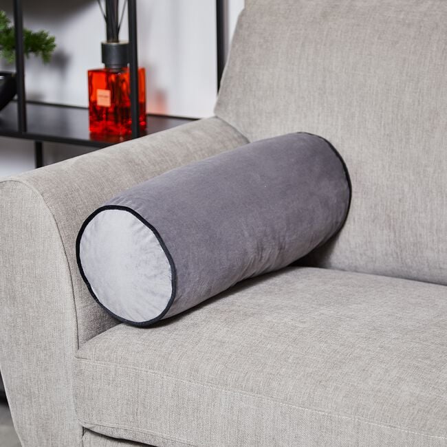 NAOMI CHARCOAL 20x55cm Bolster Cushion 