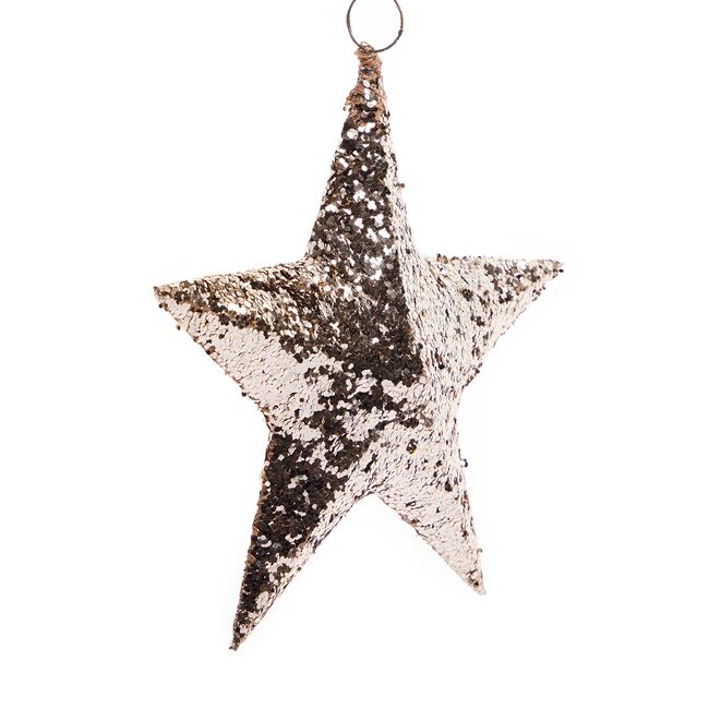 Gold Sequin Star Hanging Decoration