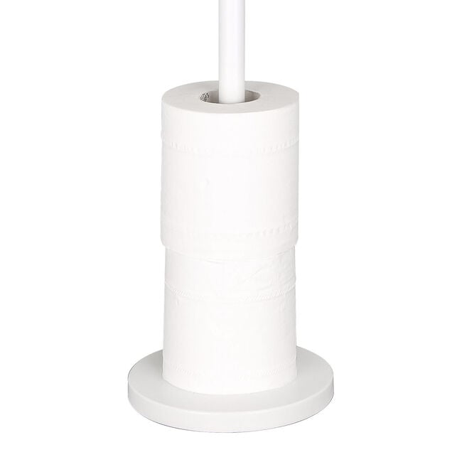 Freestanding Toilet Roll Spike & Holder White