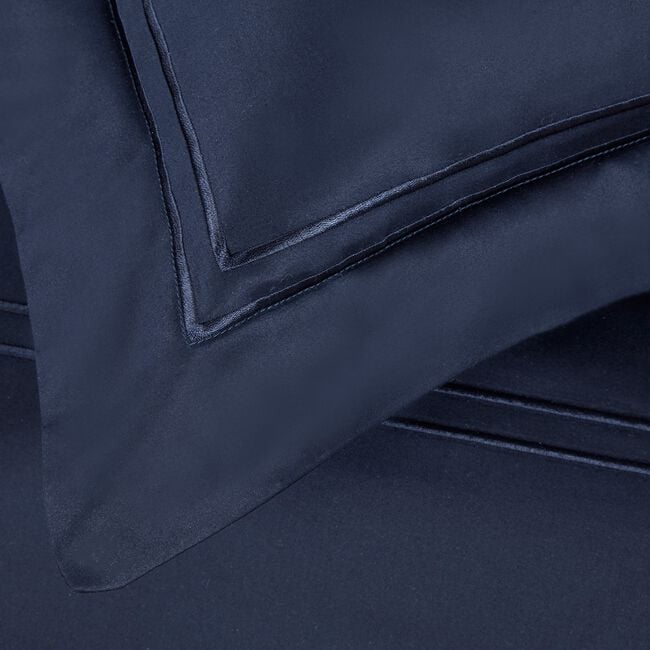 SUPER KING DUVET COVER Double Stitch Navy 500tc