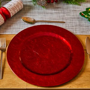 PATTERNED Red Charger Plate 