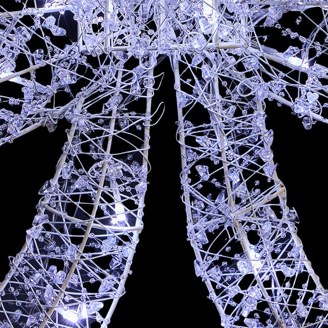 Crystal Bead Christmas Bow with Twinkling Lights