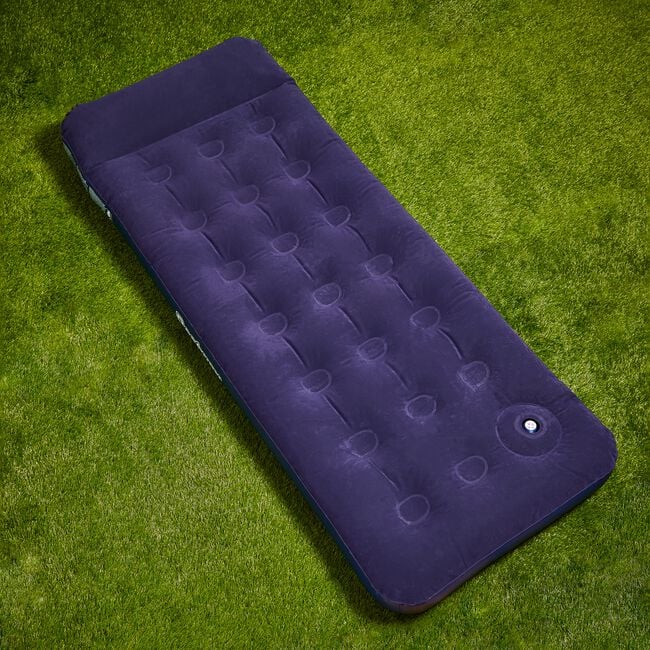 Easy Inflate Flocked Single Air Mattress
