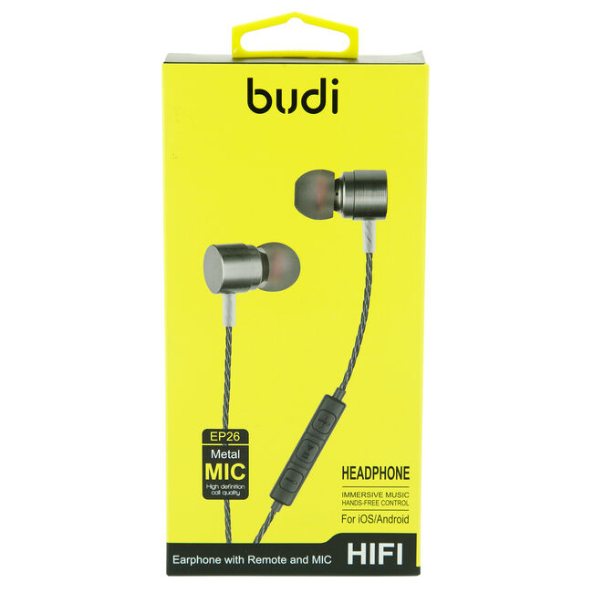 Budi Grey High Definition Earphone with microphone