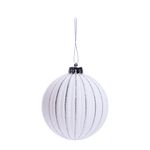 6 Pack Silver Frosted Luxury Christmas Bauble Set
