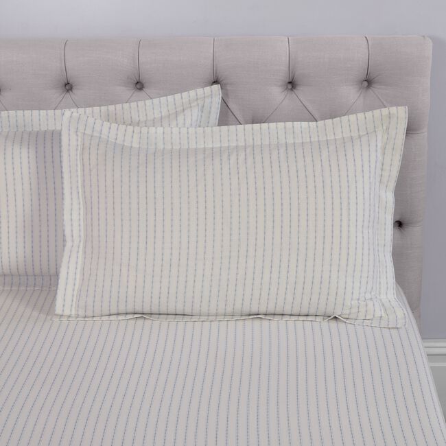 Rabbit Garden Toile Oxford Pillowcase Pair - White