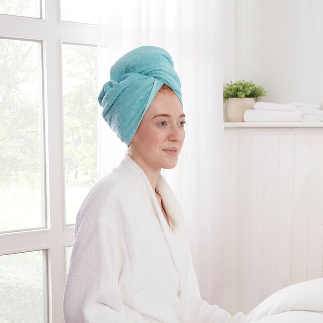 TURKISH COTTON SUPERSOFT AQUA Hair Wrap