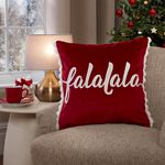 Falalala Christmas Cushion 45cm x 45cm - Red