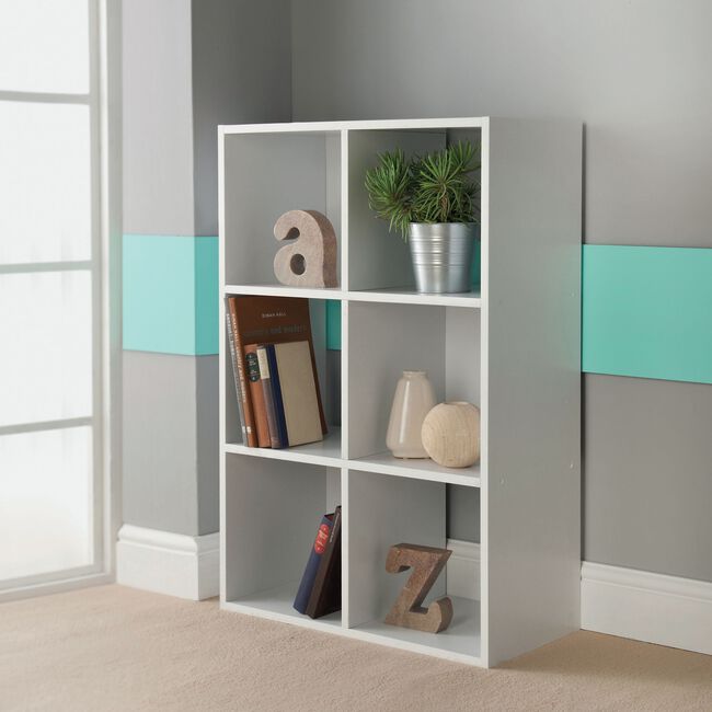 Rubix Shelf Organiser 6 Cube - White
