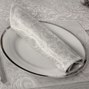 Paisley Damask Napkins 4 pack - Silver