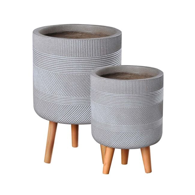 Inca Pedestal Fibre Clay Plant Pot - Large