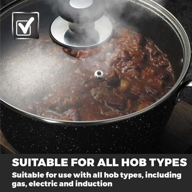 Tower Precision Black 24cm Casserole