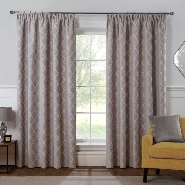 PENCIL PLEAT PEARL DOVE GREY 90X90 Curtain