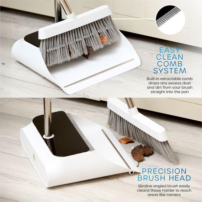 Tower Elevate Long Handled Dustpan and Brush