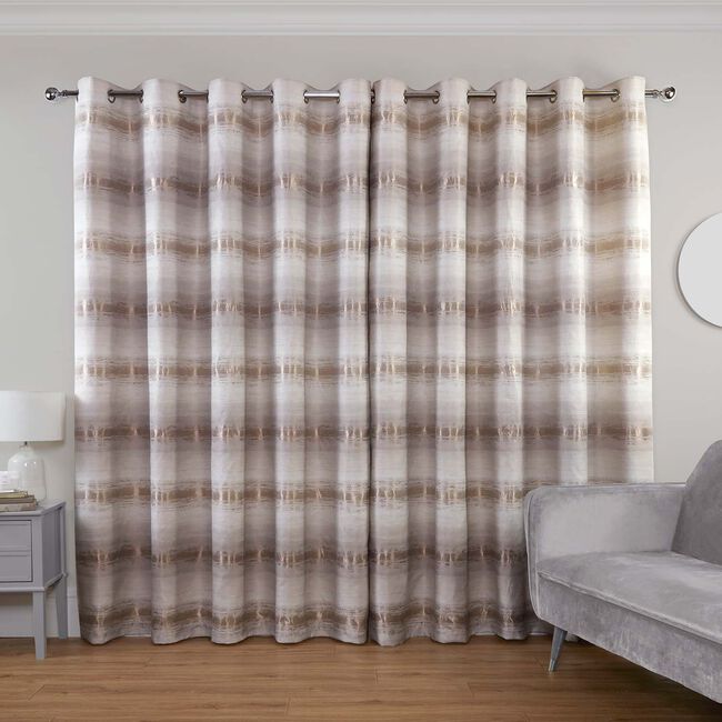 OMBRE BANDS OATMEAL 90x90 Curtain