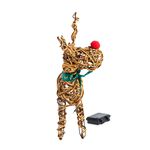 Wicker Baby Reindeer W/ Warm White LED
