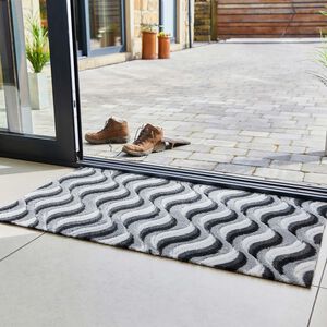 JVL Solemate Hand Carved Waves Doormat 57x100cm