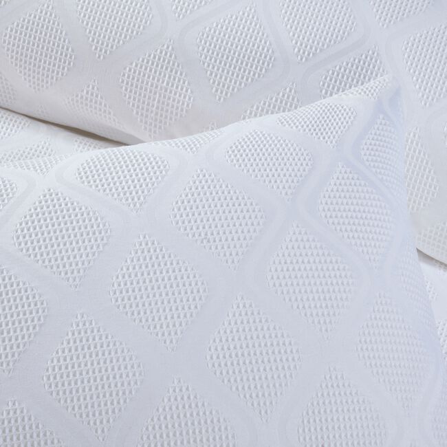 SINGLE DUVET COVER Trellis Waffle Jacquard White