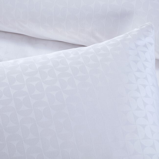 SINGLE DUVET COVER Geo Circles Jacquard White