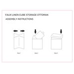 SMALL FOLDING GREY STORAGE Ottoman