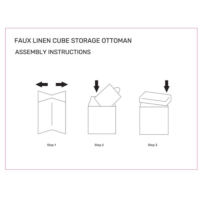 SMALL FOLDING GREY STORAGE Ottoman