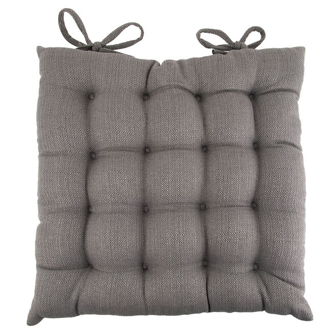 Square Woven Charcoal Seat Pad