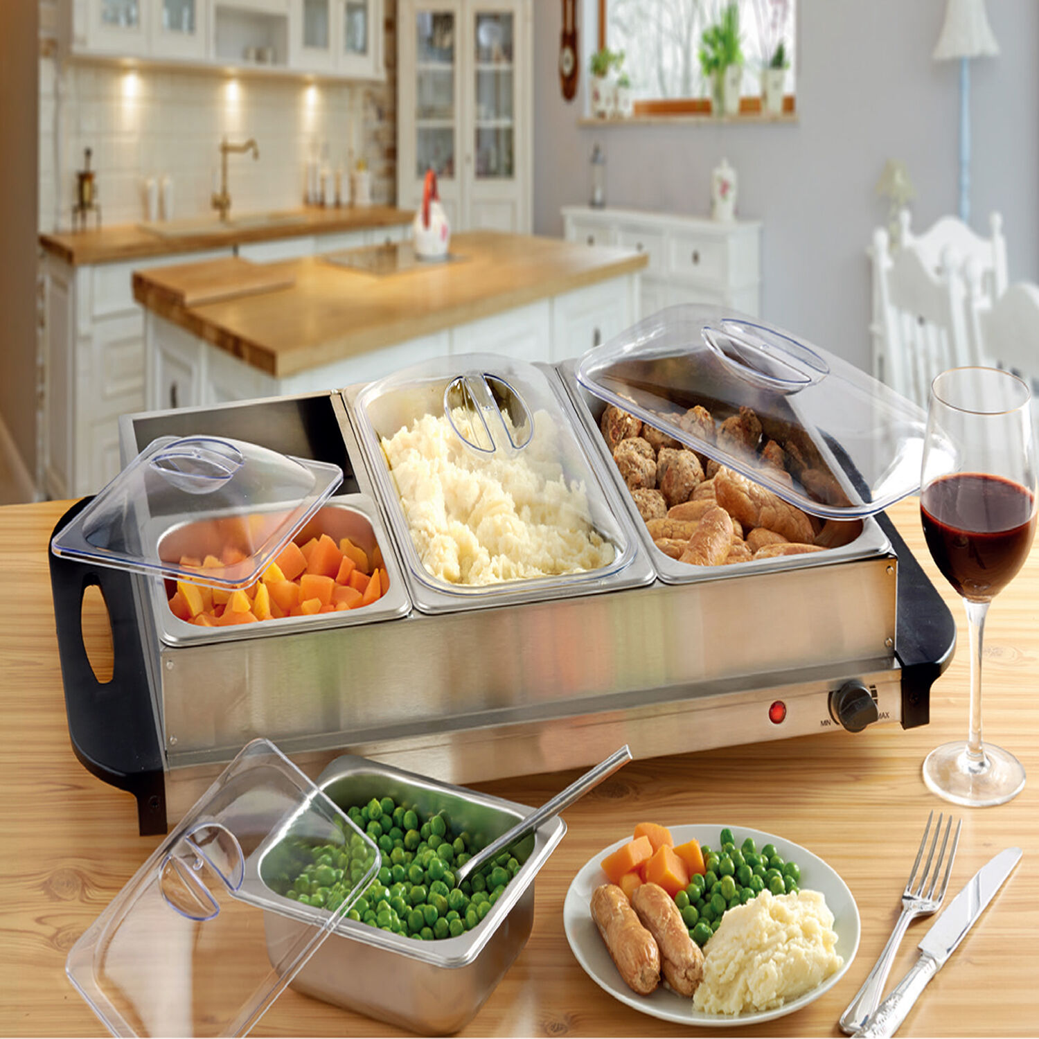 Electric buffet store warmer