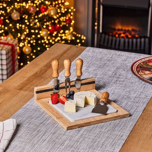 The Jolly Sleigh 6 Piece Marble Cheese Board Set