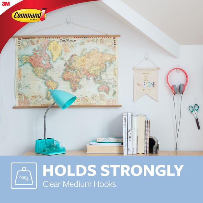 Command 2 Pack Clear Medium Plastic Hooks