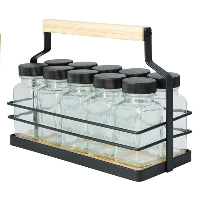 Excellent Houseware Spice Rack 10 Piece Jar Set