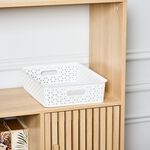 Geometric 6.5L White Storage Basket