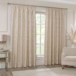 PENCIL PLEAT FLORAL JACQUARD SAND 66x 54 Curtain