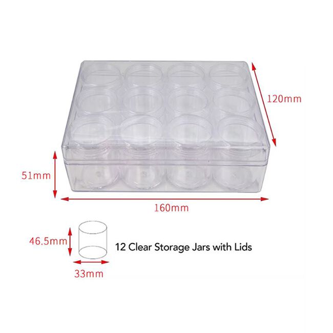 Plastic Container Oraginser With 12 Storage Jars