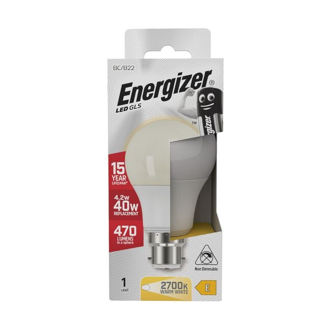 Energizer GLS B22 LED Bulb Opal 5.6W (EQ40W)