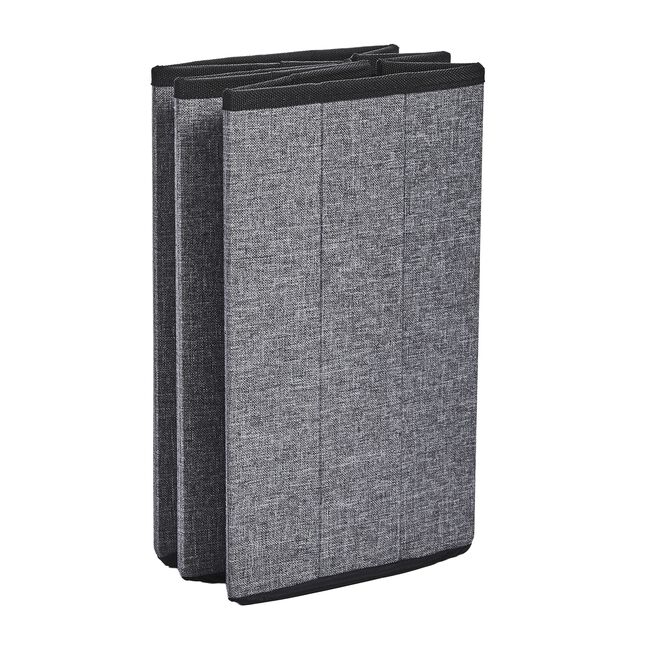 Small Folding Linen Storage Ottoman - Grey