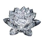 Cashel Living Silver Crystal Lotus Tealight Holder