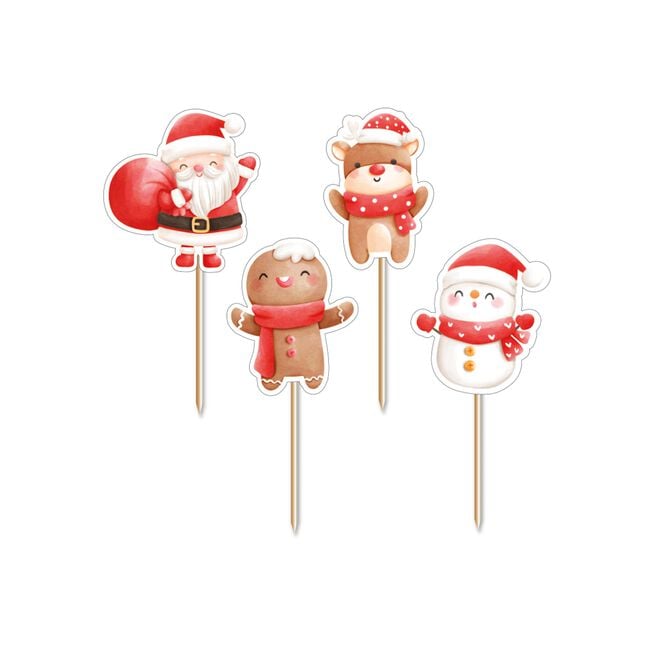Santa & Friends 12 Cupcake Toppers
