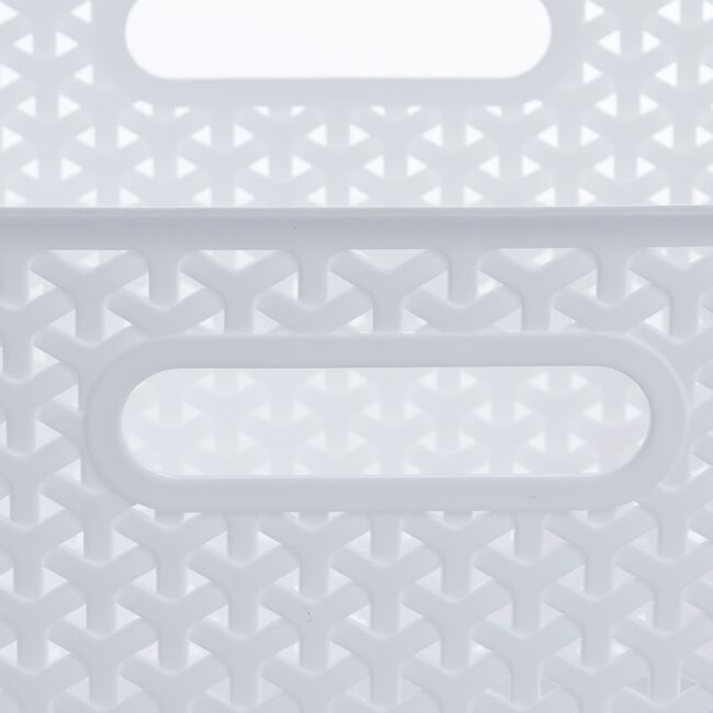 Geometric 19L White Storage Basket
