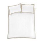 BIANCA SINGLE DUVET COVER Oxford Lace Trim Natural