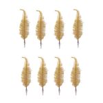 8 Pack Gold Feathers Christmas Tree Decoration