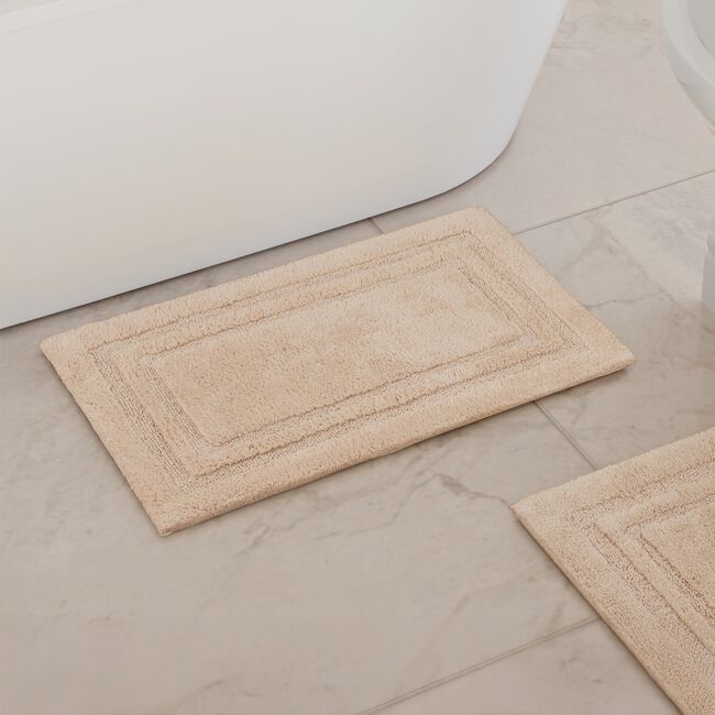 COTTON BORDER SAND 50x80 Bath Mat