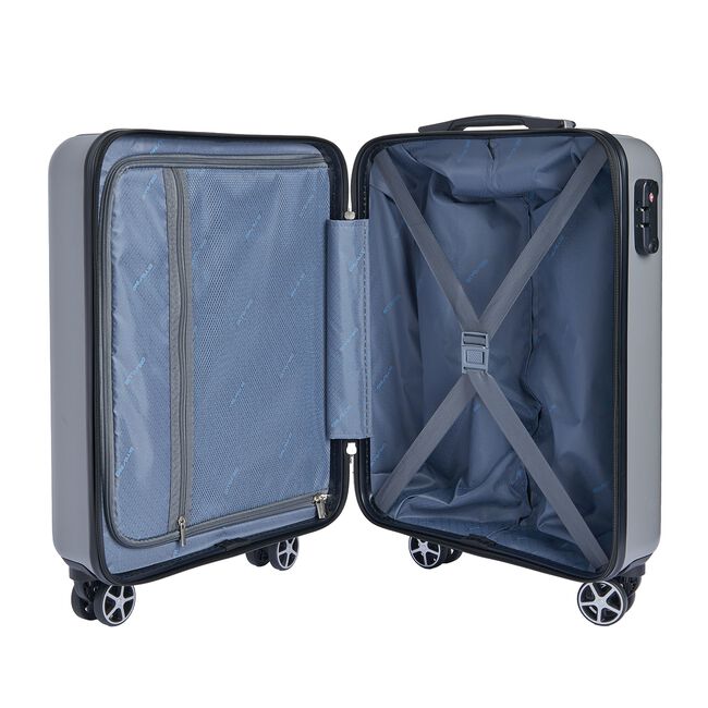 Cabin Bag Lightweight Luggage - SIlver Grey