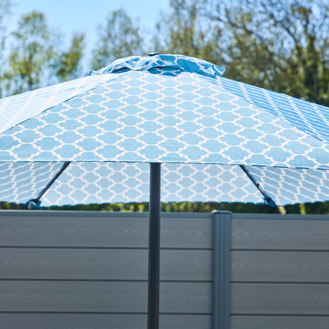 2.7M CRANK & TILT SUN PARASOL Geometric Blue